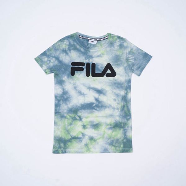 Camisetas Manga Corta Fila Niños Verde Menta / Gris - Mono Deckle Tie Dye - España 147803ZXA